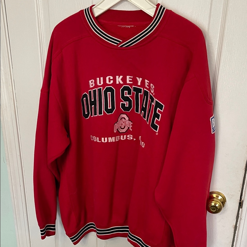 Lee Red Ohio State Buckeyes Crewneck with Black & White Trim
